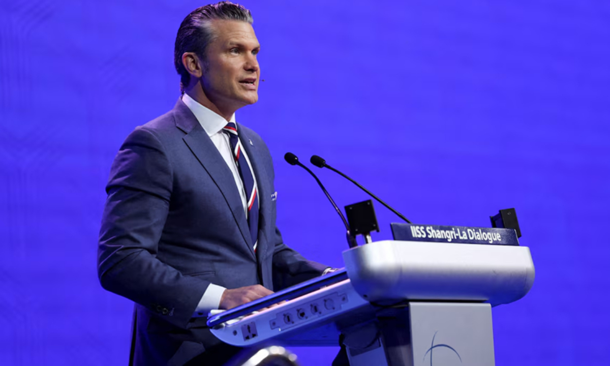 US Secretary of Defense Pete Hegseth speaks at the Shangri-La Dialogue in Singapore, on May 30, 2026. Photo: screenshot