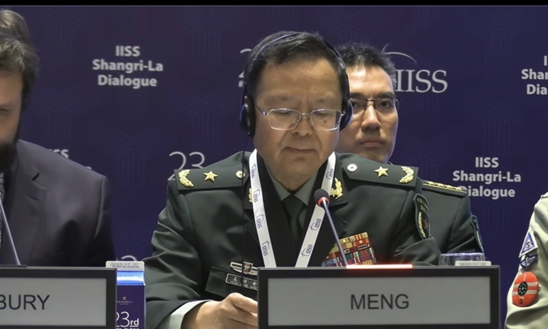 Meng Xiangqing, head of the Chinese delegation to the 23rd Shangri-La Dialogue, speaks at a parallel session. Photo: Screenshot from the forum’s official livestream