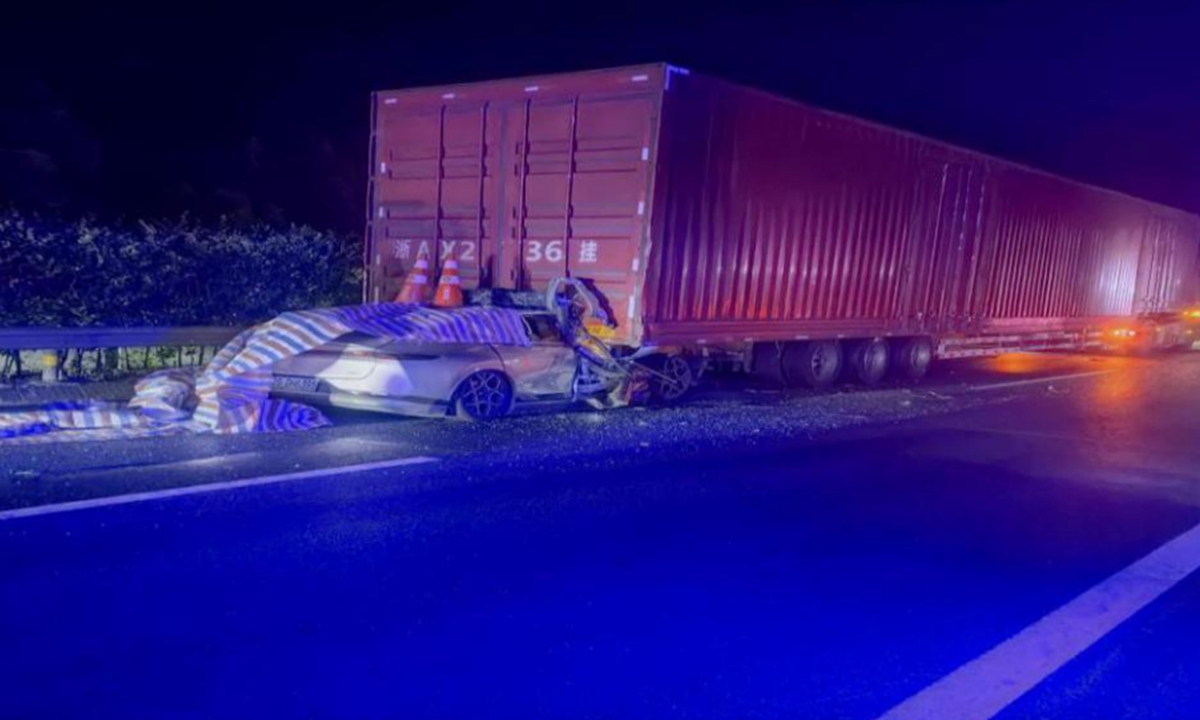 Vehicles involved in the fatal expressway crash in Ruijin, East China's Jiangxi Province, on October 2, 2025 Photo: Screenshot from an investigation report released by the Ganzhou Emergency Management Bureau