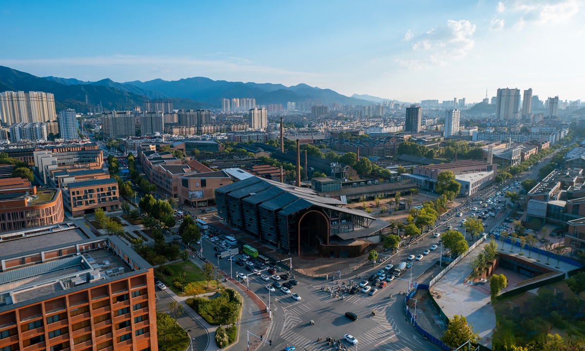 An aerial view of Taoxichuan, or Ceramic Art Avenue in Jingdezhen, Jiangxi Province. Photo: Courtesy of Yan Zhuangzhuang 