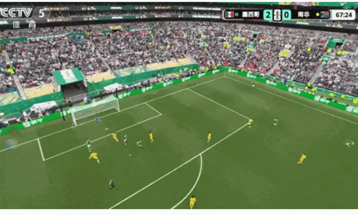 Live broadcast of the Mexico vs South Africa match at the 2026 FIFA World Cup. Photo: Screenshot from China Central Television