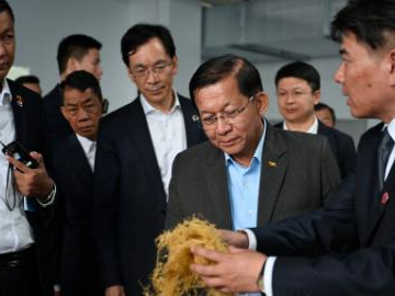 Myanmar president visits tech firms in Hangzhou, China