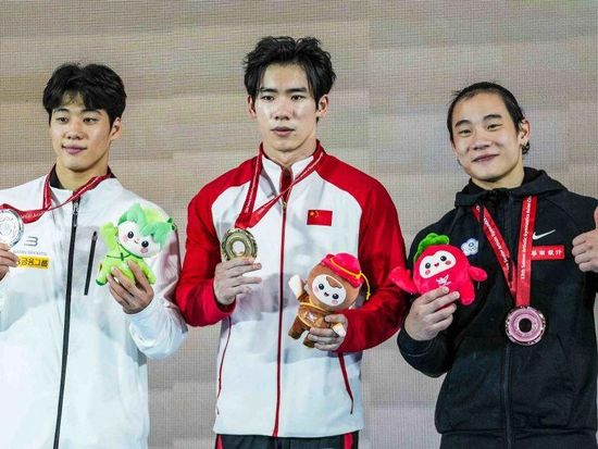 China's Zhang wins parallel bars gold at Artistic Gymnastics Asian Championships