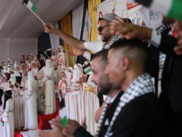 Group wedding held in refugee camp in northern Gaza Strip