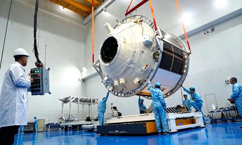 Assembly process of the Qingzhou cargo spacecraft test vehicle Photo: WeChat account of the Innovation Academy for Microsatellites of the Chinese Academy of Sciences