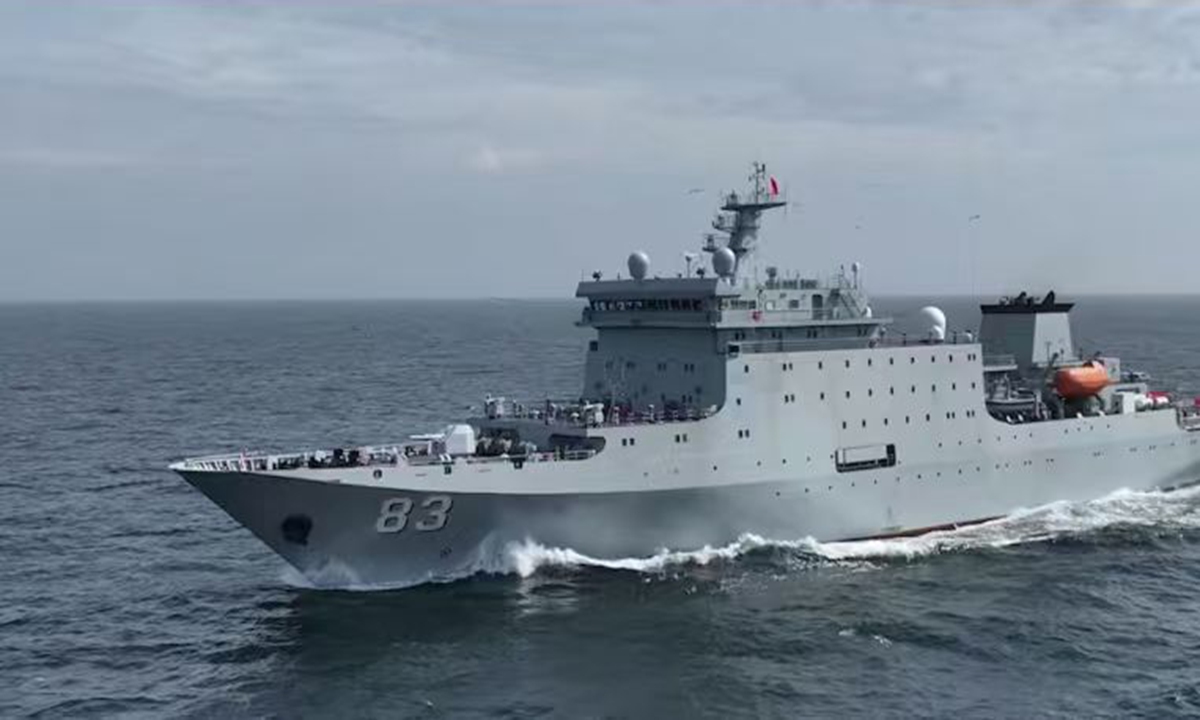 The Chinese People's Liberation Army (PLA) Navy training ship Qijiguang (Hull 83) Photo: Screenshot from the Wechat account of the PLA Navy