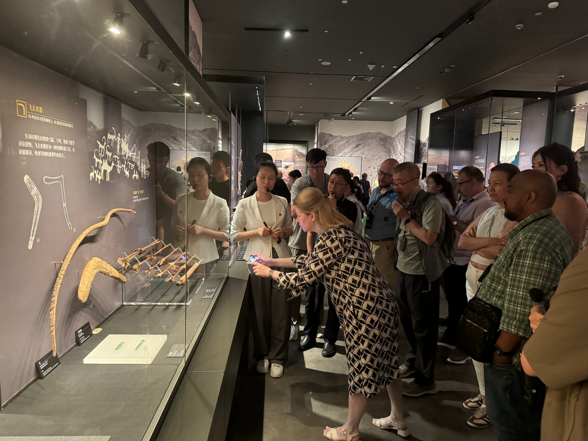 Journalists view an exhibit at the Xinjiang Uygur Autonomous Region Museum in Urumqi, Northwest China's Xinjiang Uygur Autonomous Region,on June 30, 2026. Photo: Zhang Weilan/GT