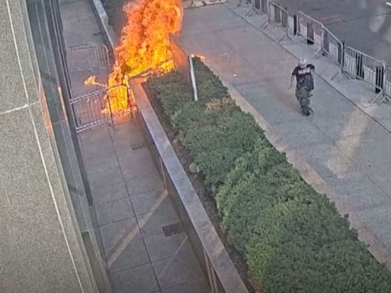 Former US soldier starts fire, sets off fireworks outside ICE building in New York