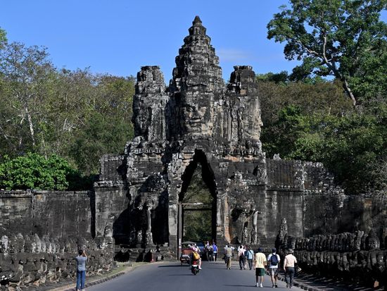 Angkor Thom laterite wall restoration in Cambodia's Angkor park eyes year-end completion