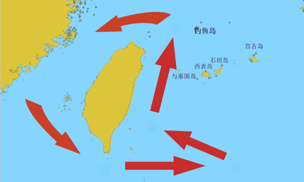 A schematic map of the special maritime traffic law enforcement and hydrographic survey operation in waters east of Taiwan island. Photo: Xinhua News Agency, courtesy of the Fujian Maritime Safety Administration