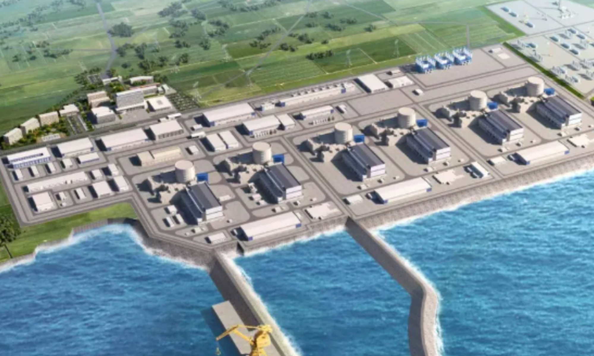 Rendergraph of Zhuanghe nuclear power project site of CNNC Photo: Official WeChat account of CNNC