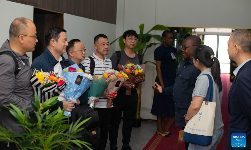 Members of China's third medical expert team for the Ebola response arrive in Kinshasa, capital of the Democratic Republic of the Congo (DRC), Aug. 1, 2026. China's third medical expert team for the Ebola response arrived in Kinshasa, DRC, on Saturday to support the country's efforts to strengthen its defenses against the epidemic. (Xinhua)

