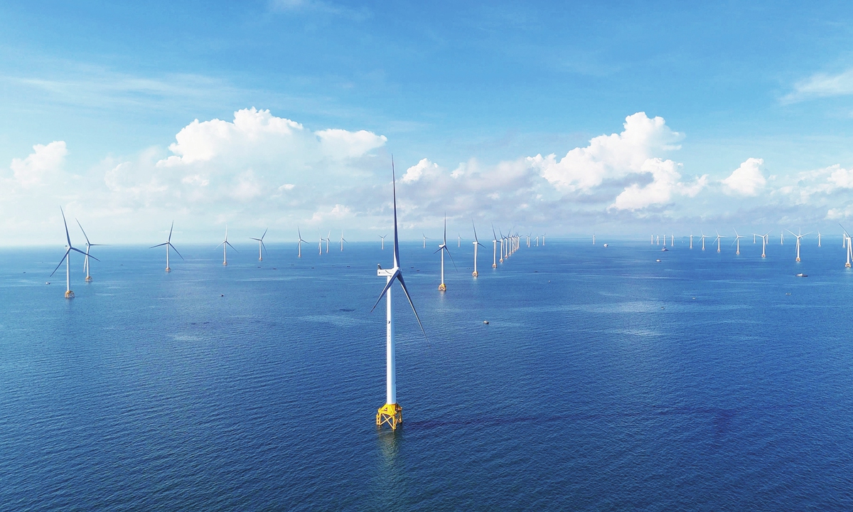 The Fangchenggang offshore wind power demonstration project in South China's Guangxi Zhuang Autonomous Region on May 28, 2025 Photo: VCG