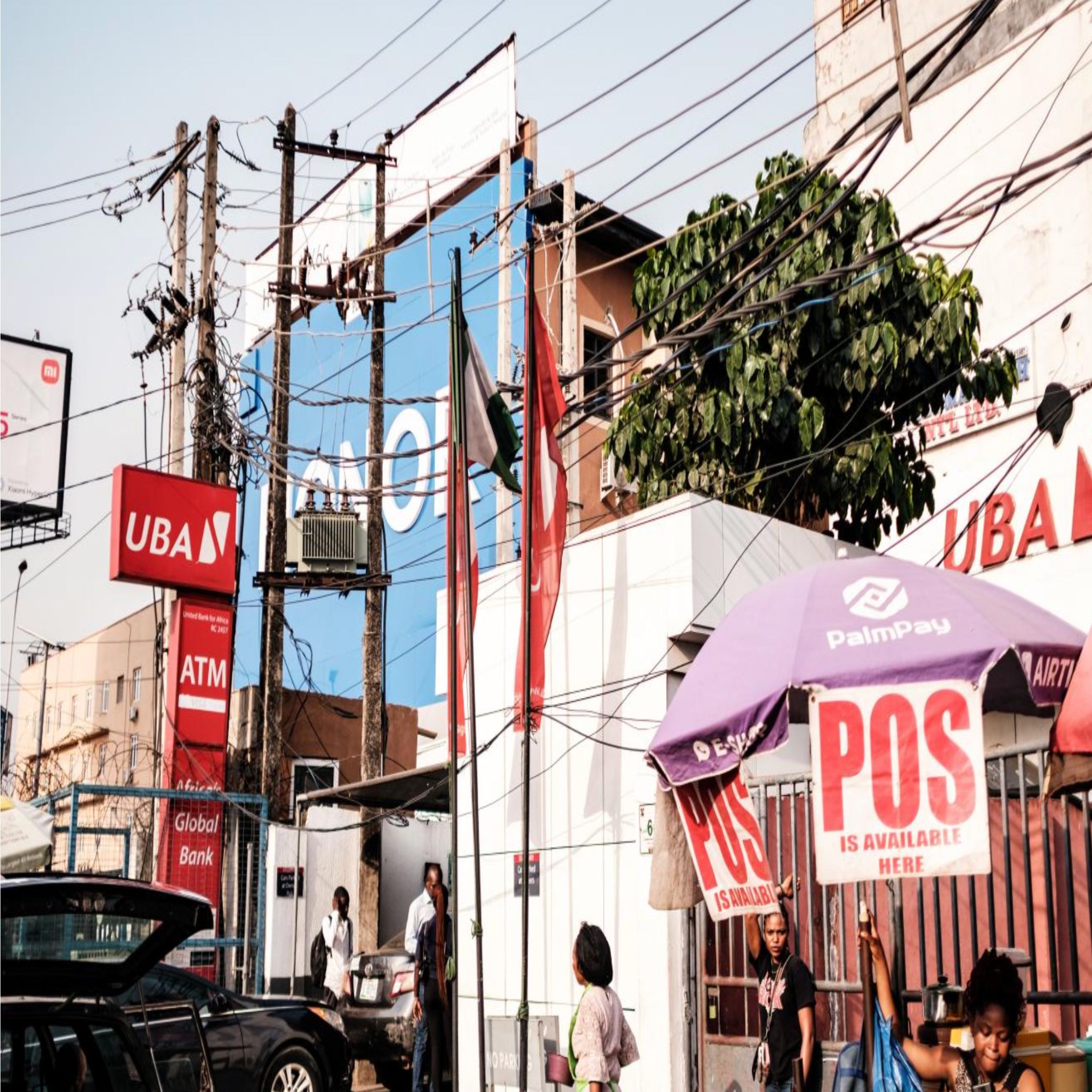 A stand offering mobile point of sale (POS) systems near a United Bank for Africa Plc bank branch in Lagos, Nigeria, on Monday, Jan. 26, 2026. /CFP