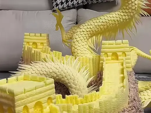 Great Wall made of puffed rice sticks