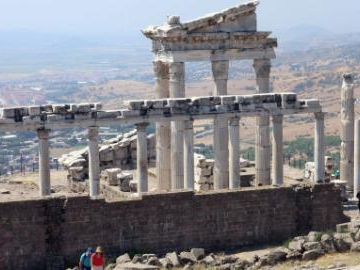 Tourists visit Bergama ancient city in Bakircay Basin, Türkiye