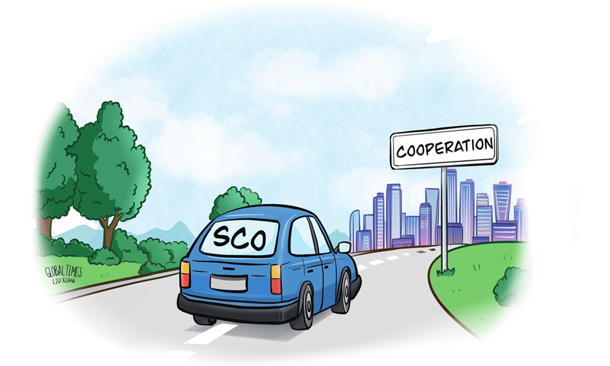 Shanghai Cooperation Organisation. Illustration: Liu Xidan/GT