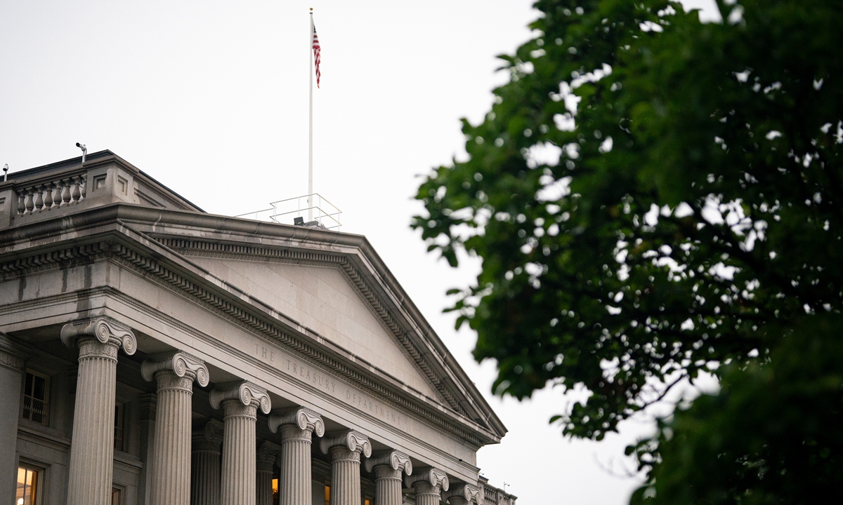 A view of the US Treasury building in Washington, the US Photo: VCG