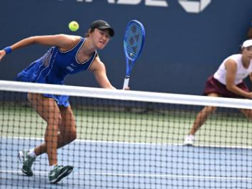 US Open tennis championships: women's doubles second round matches