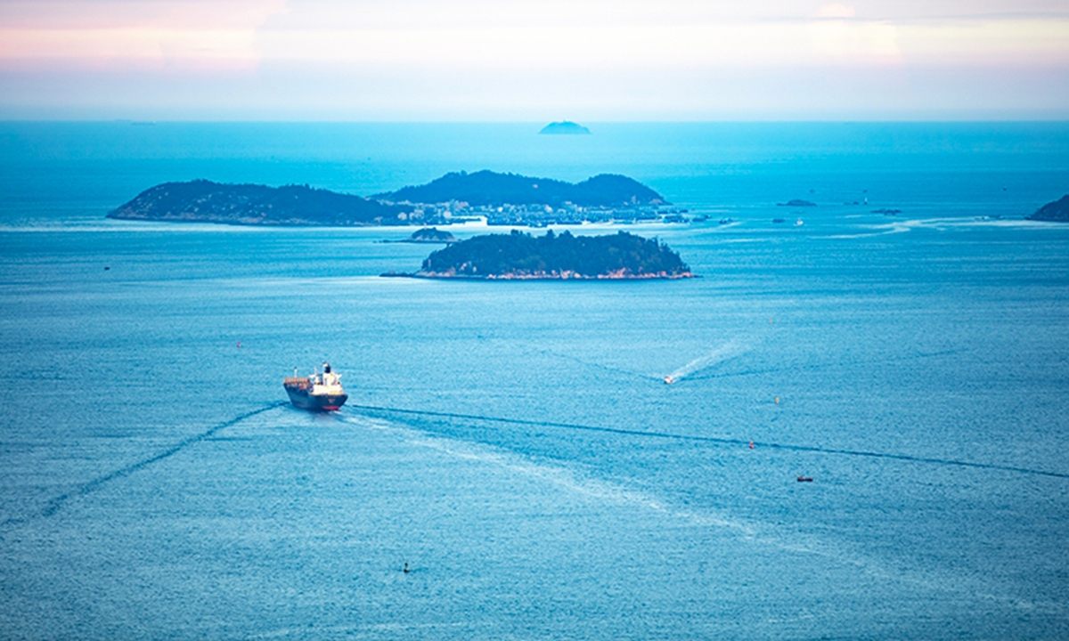A view of the Taiwan Straits is seen from Xiamen port in East China's Fujian Province. Photo: IC