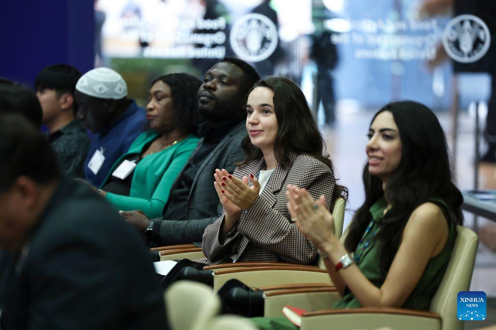 People attend a side event titled Innovations in Aquaculture Production during the 37th Session of the Committee on Fisheries of the Food and Agriculture Organization of the United Nations (FAO), in Rome, Italy, Sept. 8, 2026. (Xinhua/Li Jing)
