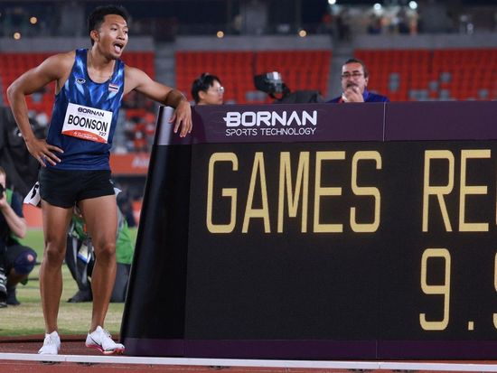 Thailand's Puripol Boonson breaks men's 100m Asian Games record at Asian Games
