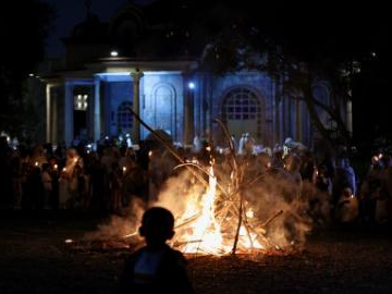 People celebrate Meskel festival in Addis Ababa, Ethiopia