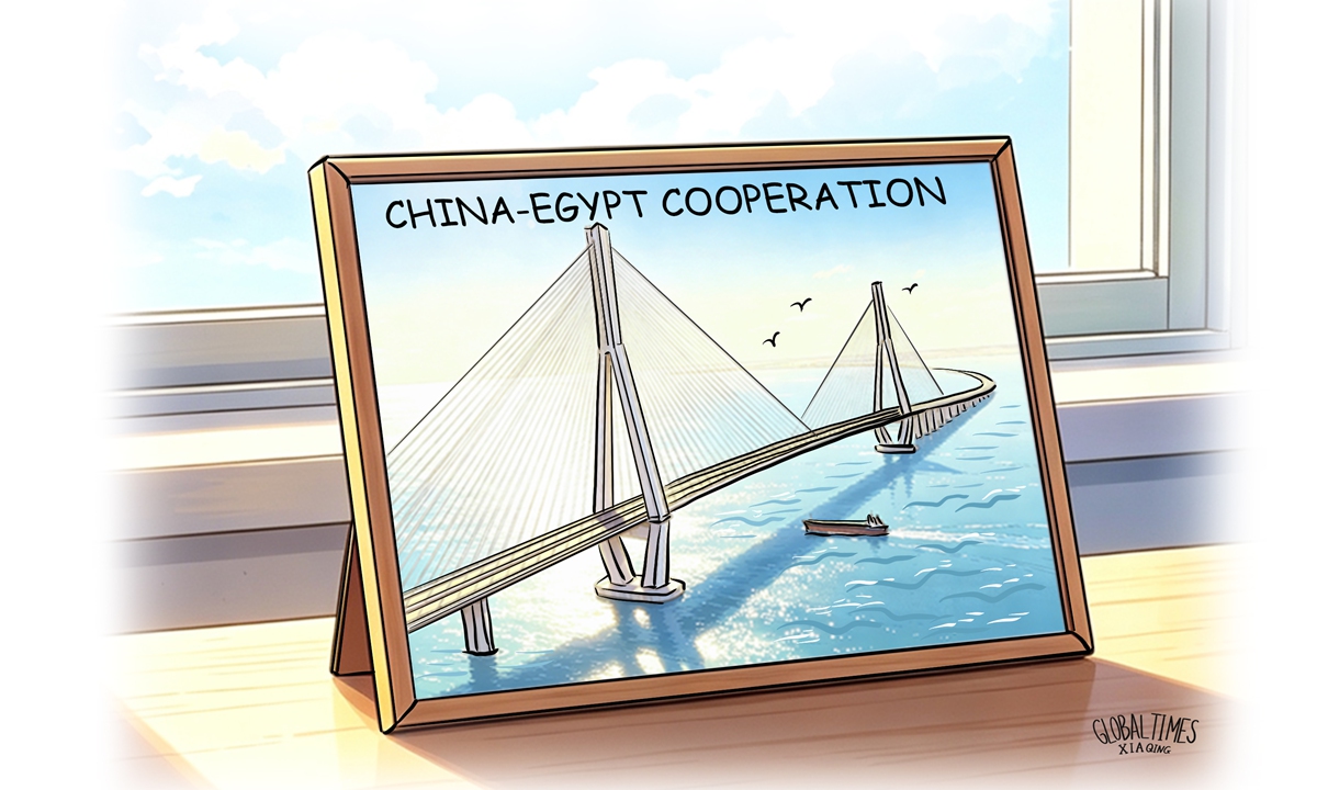 China-Egypt ties. Illustration: Xia Qing/GT