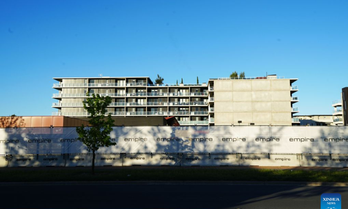 This photo taken on Oct. 8, 2026 shows a newly completed apartment building in Canberra, Australia. (Photo by Zhang Na/Xinhua)
