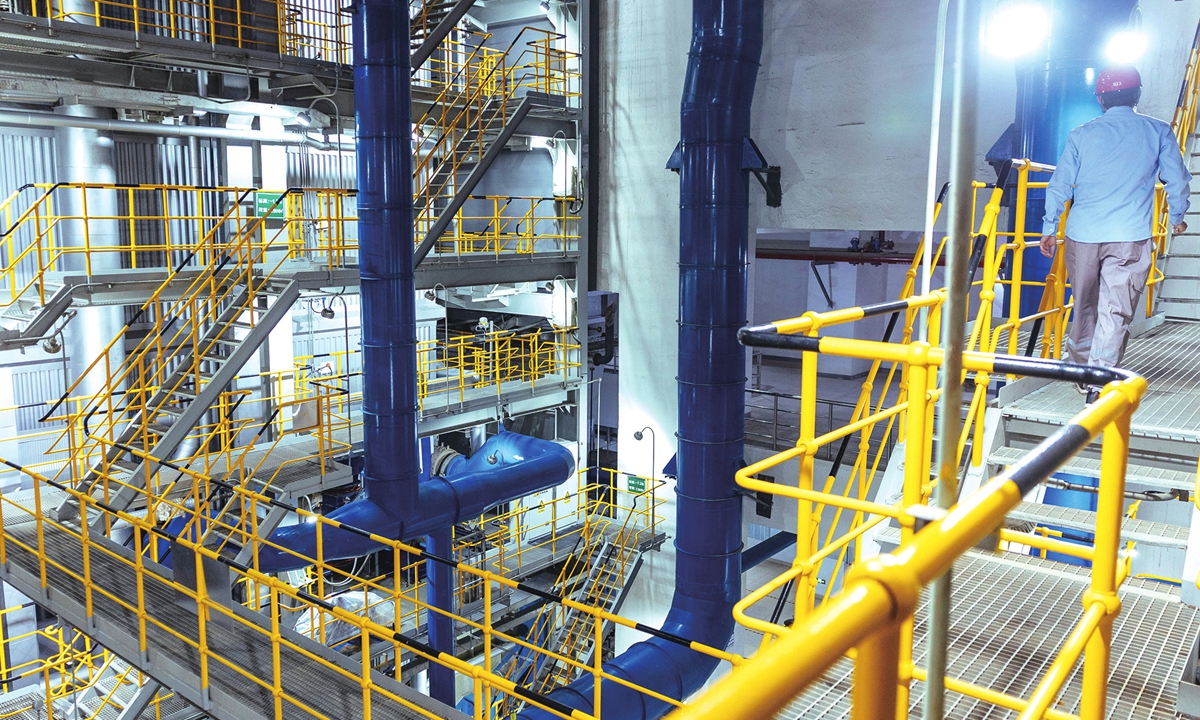 Boiler workshop at Everbright Ecological Industrial Park in Xiong'an New Area, North China's Hebei Province Photo: Li Hao/GT