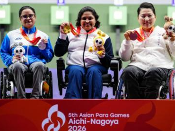 Highlights of para shooting R2 Women's 10m air rifle standing SH1 at Aichi-Nagoya Asian Para Games