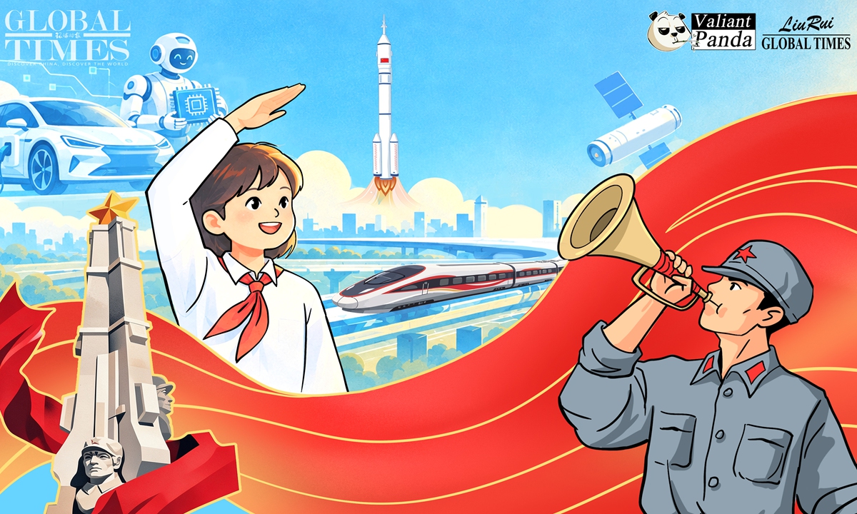 Marching toward prosperity. Illustration: Liu Rui/GT