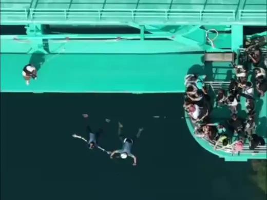 Global BASE jumpers meet at the world's highest bridge