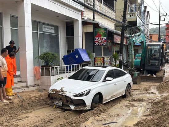 Flash floods inundate several areas of Thailand's Phuket island after heavy rain