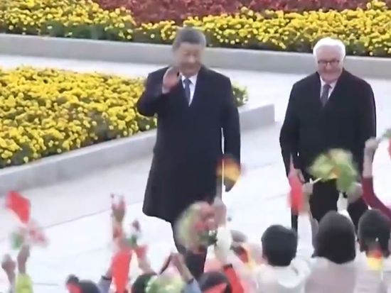 Xi holds welcome ceremony for German president