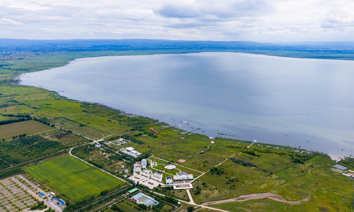 An aerial view of Daihai Lake in Ulanqab, North China's Inner Mongolia Autonomous Region Photo: VCG