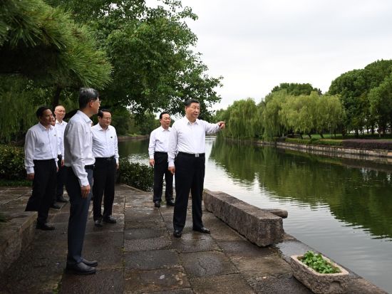 Xi inspects Shaoxing in east China's Zhejiang Province