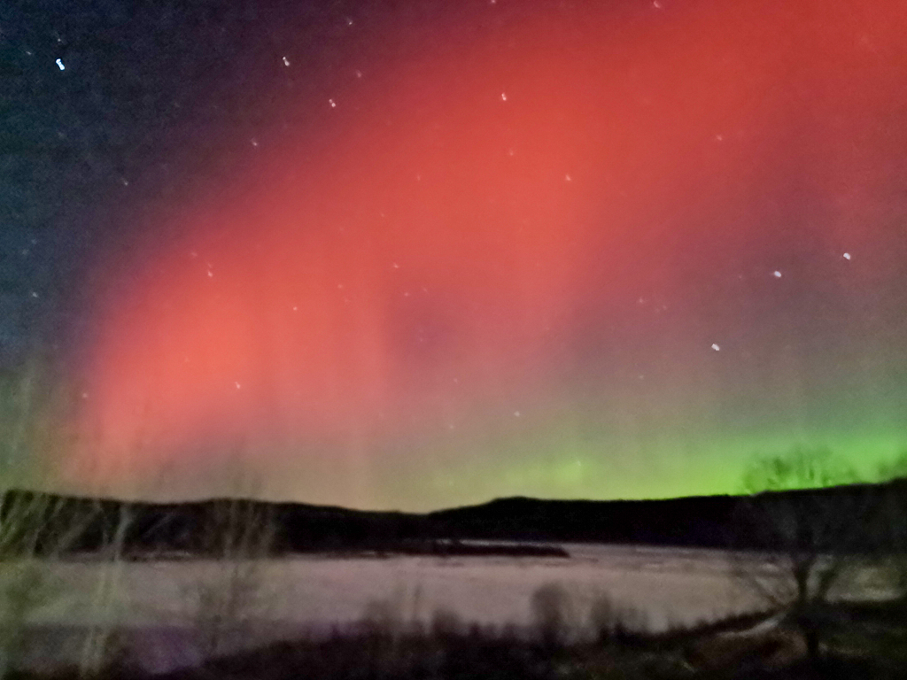 The aurora illuminates the sky in Mohe, Heilongjiang Province on December 1, 2023. /CFP