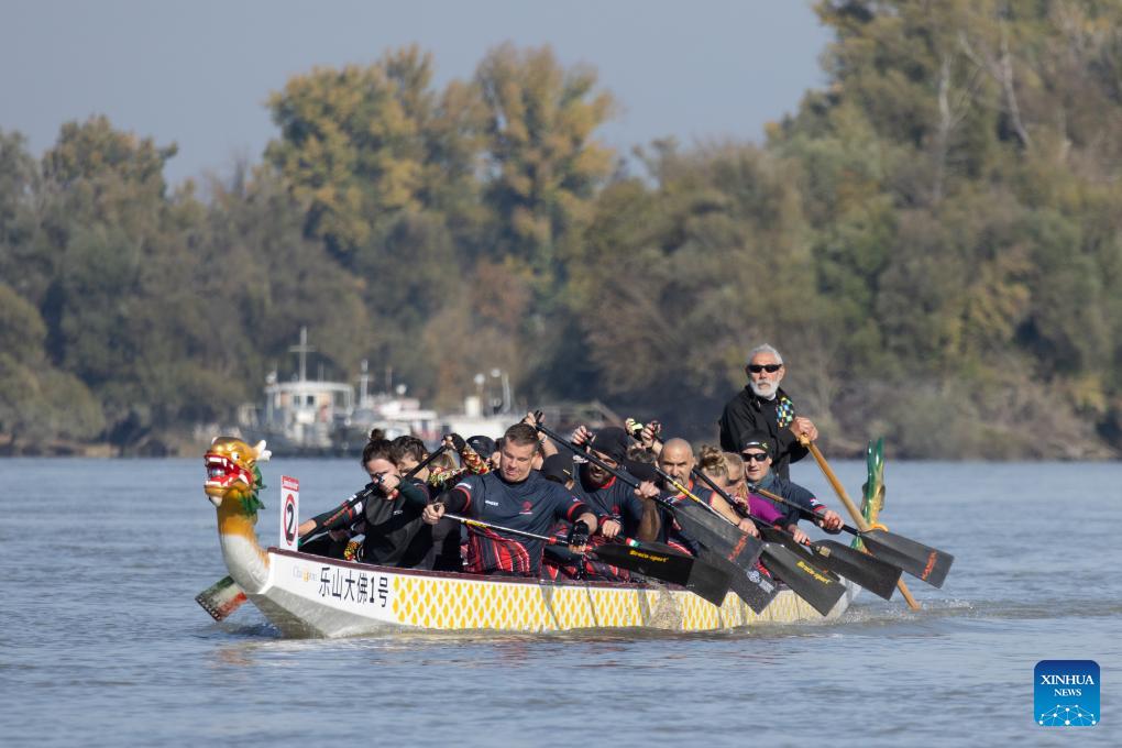 Dragon boat race held in Hungary