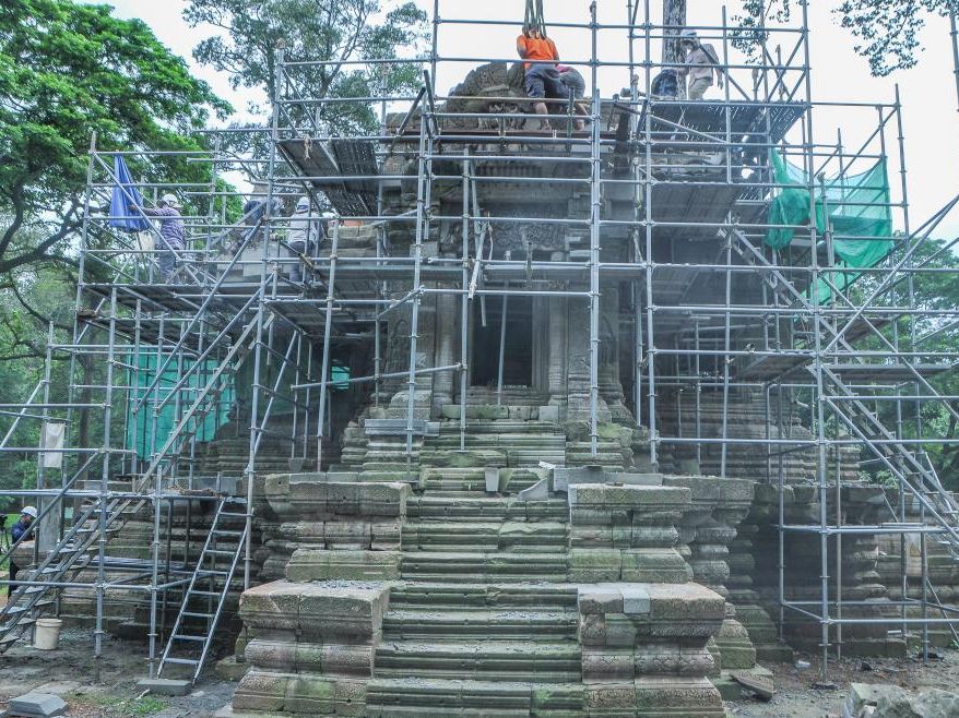 Restoration of Chorm Temple in Cambodia's Angkor complex nears completion