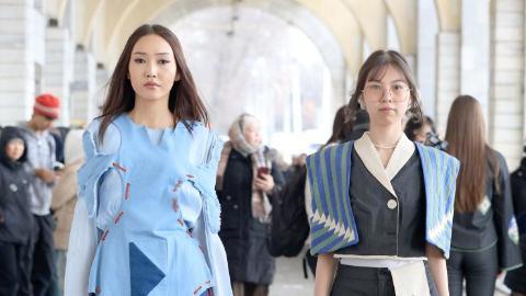Eco-friendly street fashion show held in Bishkek, Kyrgyzstan