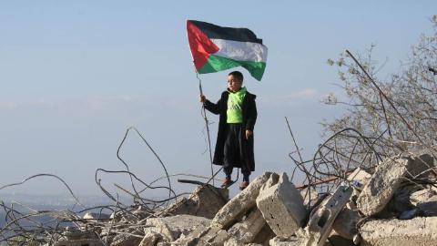 Palestinians inspect damage after house demolition in West Bank