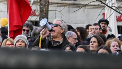 Spanish protesters rally against US military action in Venezuela