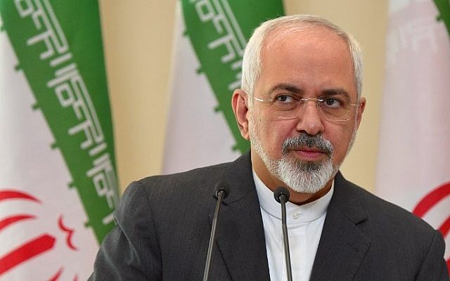 Iranian Foreign Minister Mohammad Javad Zarif, February 17, 2015. (photo credit- AFP:MAXIM MALINOVSKY) .jpg