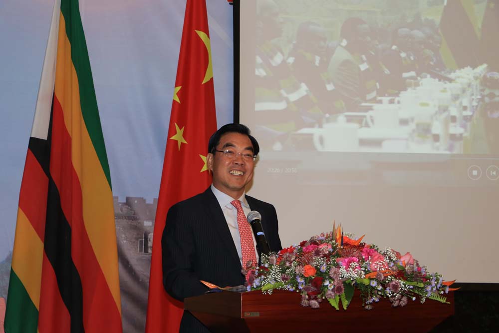  Chinese ambassador to Zimbabwe Huang Ping points out the growing need to protect the interests of Chinese tourists with the implementation of the softened visa policy on Thursday, June 7, 2018. [Photo: China Plus/Gao Junya]