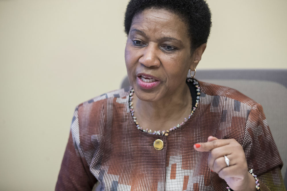 Phumzile Mlambo-Ngcuka, United Nations Under-Secretary-General and Executive Director of U.N. Women, speaks during an interview with The Associated Press, Wednesday, March 7, 2018, in New York.[Photo: AP/Mary Altaffer]