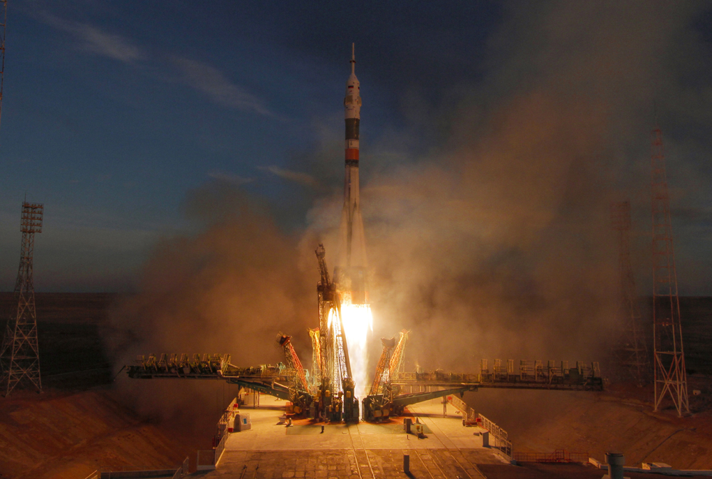 The Soyuz-FG rocket booster with Soyuz MS-11 space ship carrying a new crew to the International Space Station, ISS, blasts off at the Russian leased Baikonur cosmodrome, Kazakhstan, Monday, Dec. 3, 2018. [File photo: AP/Dmitri Lovetsky]